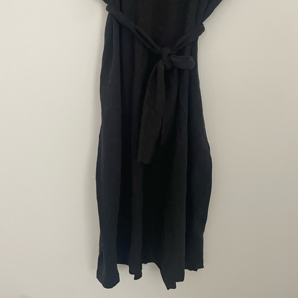J.Crew Factory - Versatile Knit Tie-Waist Cotton Mini Dress Size L Black - Picture 9 of 10